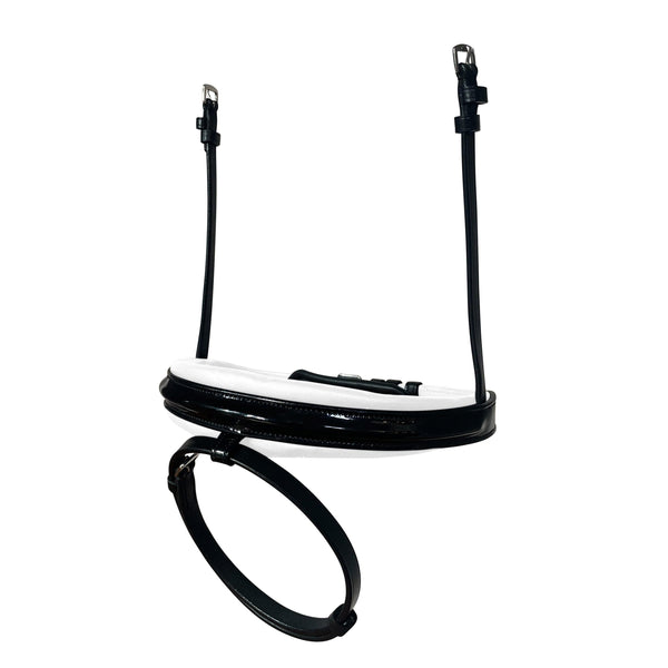 Melodie noseband - patent, white padding
