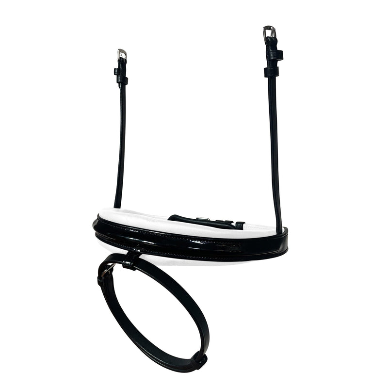 Melodie noseband - patent, white padding