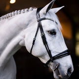 'Amie' Rolled Leather Bridle (Cavesson)