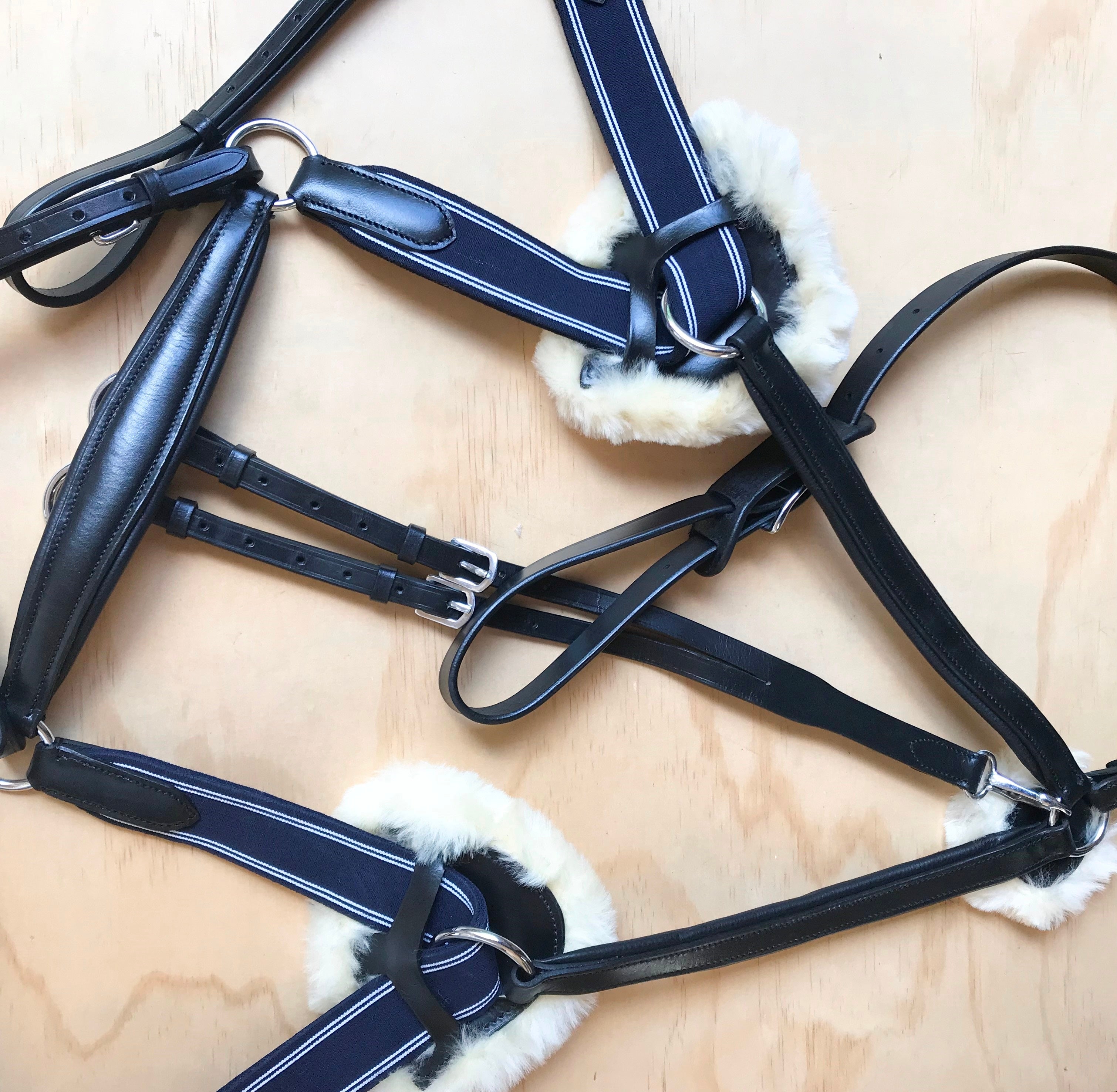 'Antiqua' breastplate - black & brown - Lumiere Equestrian