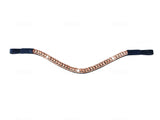 Rose gold crystal browband - (black & brown leather) - Lumiere Equestrian