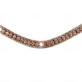 Rose gold crystal browband - (black & brown leather) - Lumiere Equestrian