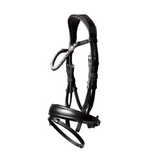 'Abigail' black Italian leather bridle - Lumiere Equestrian