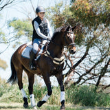 'Venus' Italian leather breastplate - black & brown - Lumiere Equestrian
