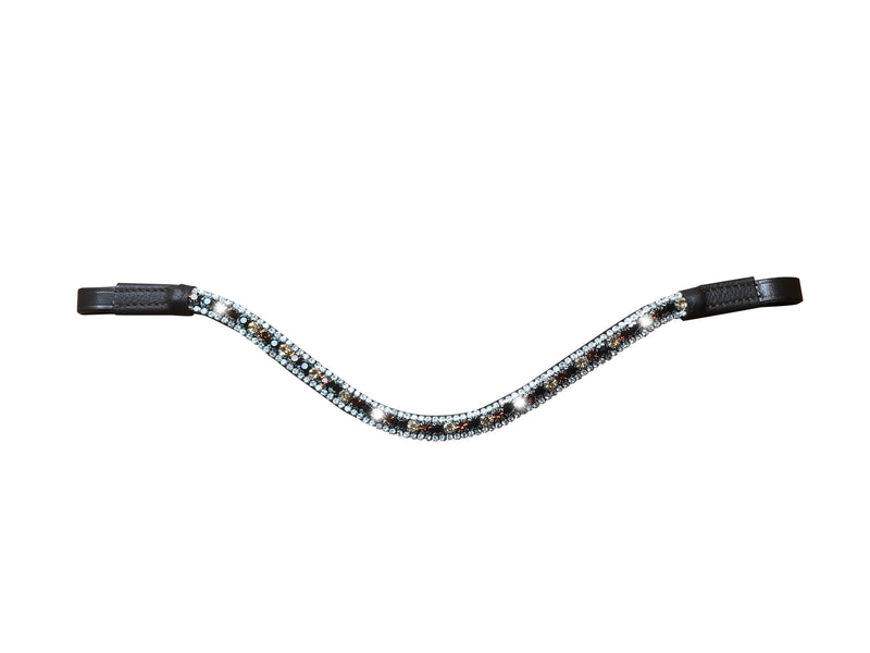 Amber, deep wave crystal browband - brown (small loop) - Lumiere Equestrian
