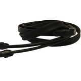 Leather & rubber grip reins (rolled) - black or brown (silver fittings) - Lumiere Equestrian