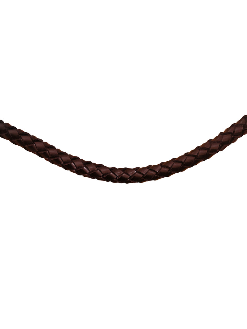 Plaited & rolled browband - (black or brown leather, smaller loop) - Lumiere Equestrian