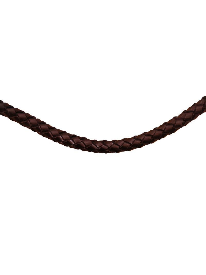 Plaited & rolled browband - (black or brown leather) - Lumiere Equestrian