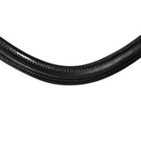 Classic curved leather browband (black stitching) - (black leather) - Lumiere Equestrian