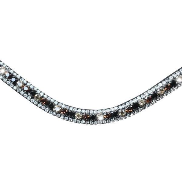 Amber, deep wave crystal browband - brown (small loop) - Lumiere Equestrian