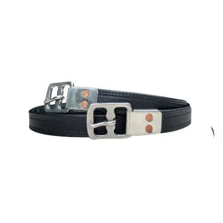 Stirrup leathers - nappa leather (black / brown) - Lumiere Equestrian